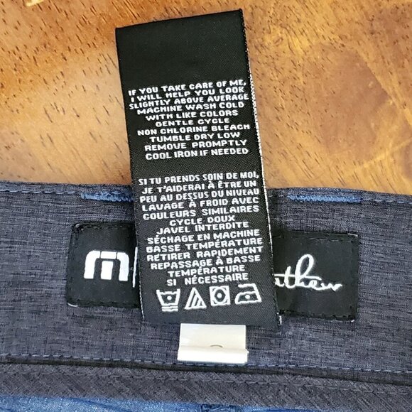 Travis Mathew Mens Chino Golf Shorts Size 40 Blue Casual Hybrid Performance - Picture 3 of 6